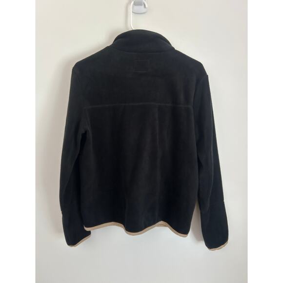 Marissa Olivia Black Button Down Fleece Tan Trim - NWT - Small - Picture 7 of 7